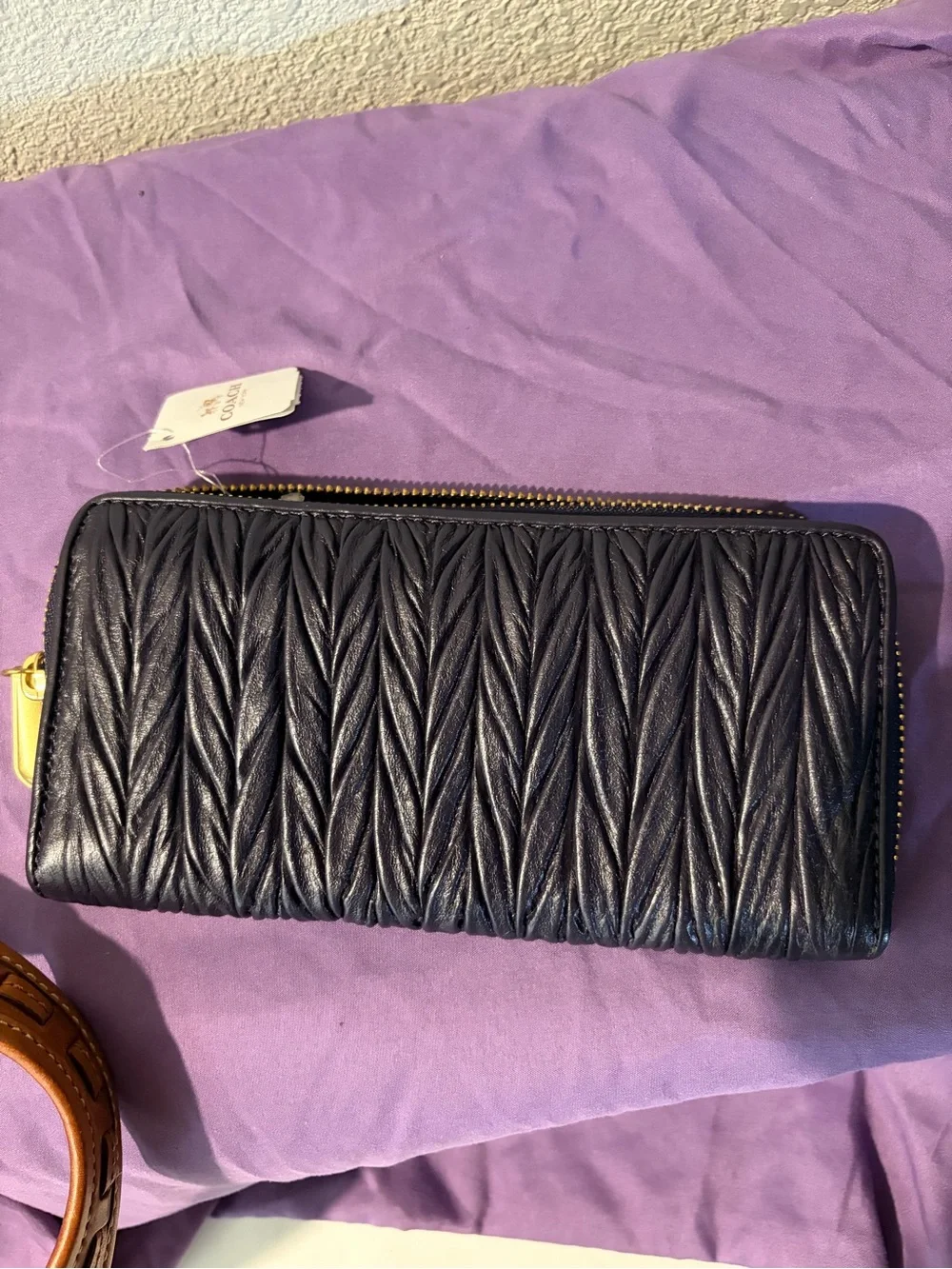 Coach Ergo Denim Kisslock Hobo Satchel NWOT & Navy Twisted Leather Wallet NWT